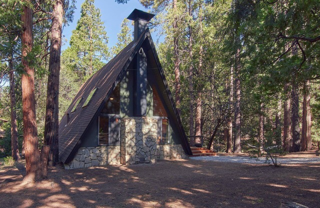 NEW! The Far Out- Pet friendly- A Frame cabin in the woods with hot tub
