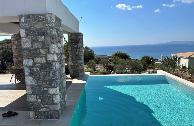 New top house over pefkos with beautiful view, excl. pool on a private huge plot