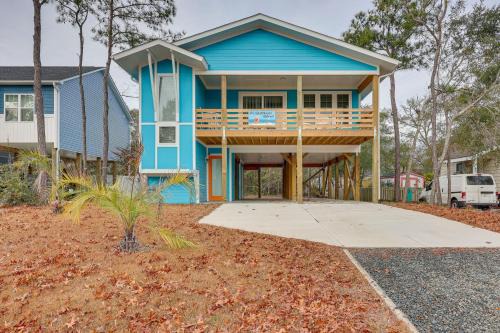 Oak Island Coastal Home with Covered Deck!