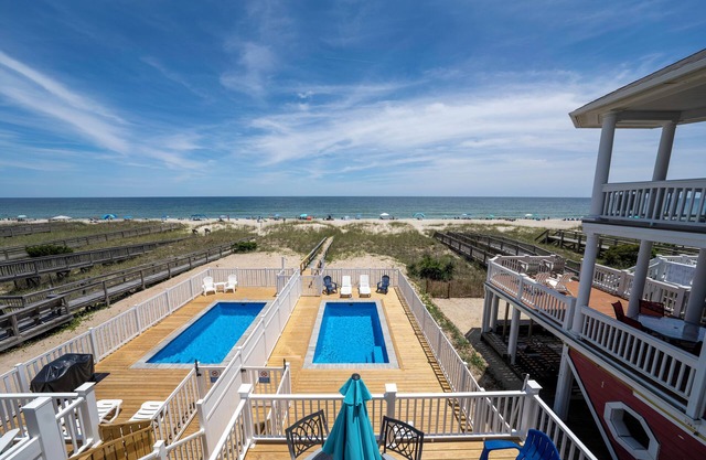 Ocean Oasis at Kure Beach, Oceanfront, Private Heated Pool