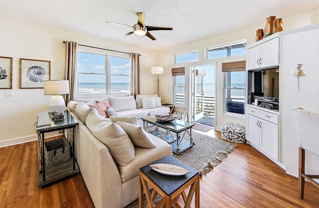 Oceanfront, 3-story home with direct beach access, balconies & great views