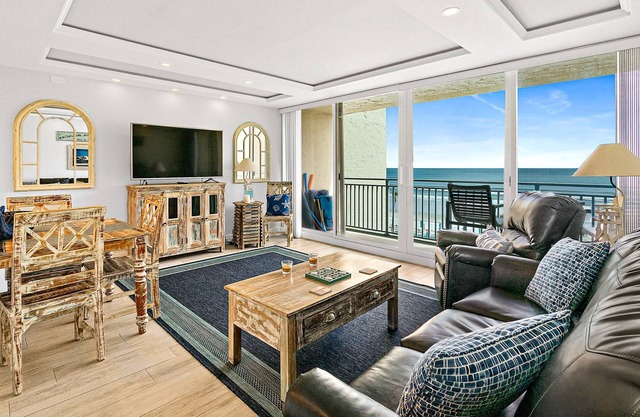 Oceanfront condo with balcony, WiFi, W/D, 2 pools, beach access & shuffleboard