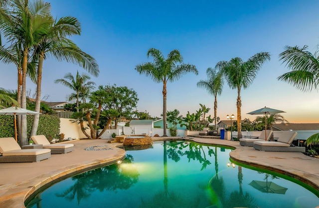 Oceanview luxury home with private pool, hot tub, outdoor kitchen, & gas grill