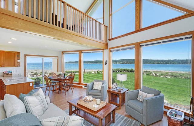 Open Design West Coast Home on 1600 Feet of Private Waterfront