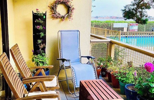 Pet-friendly 2 bdrm condo with waterviews, near shops & transp., w/pool & gym