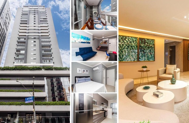 Piemax Praia Grande - 100m PRAIA do BOQUEIRÃO e CENTRO - Vista MAR - Varanda GOURMET com CHURRASQUEIRA privativa - AR CONDICIONADO em todos os ambientes - Wi-Fi 600 Mbps - HOME OFFICE- Vaga de Garagem - Acomoda até 6 pessoas