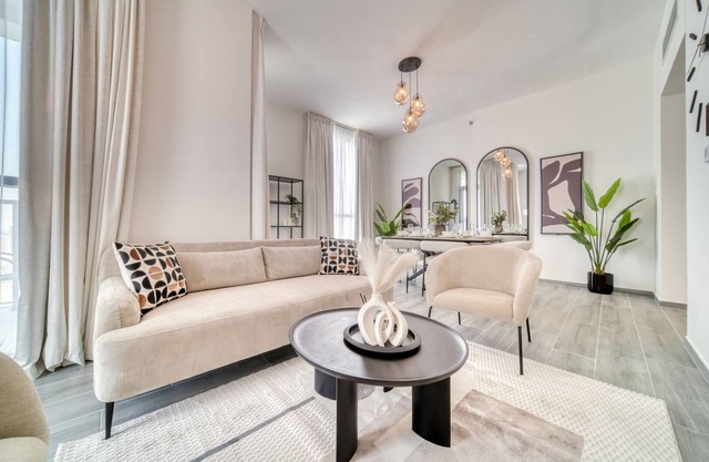 Placid 2BR w/Assistant’s Room at Mesk 1 Midtown Dubai Production City by Deluxe Holiday Homes