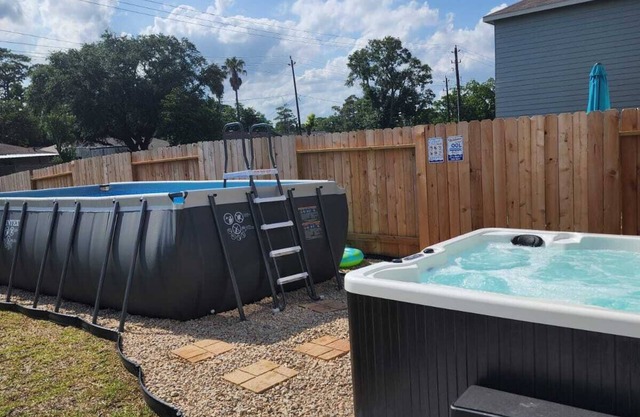 Pool house with hot tub!