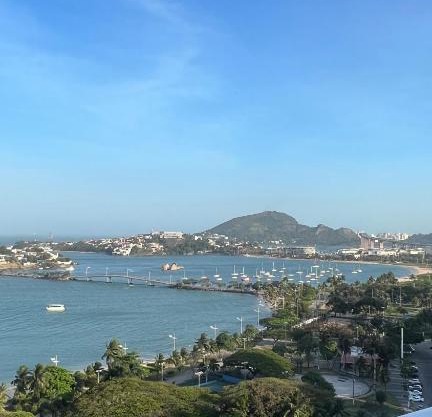 Praia do Canto Apart Hotel quarto sala e varanda