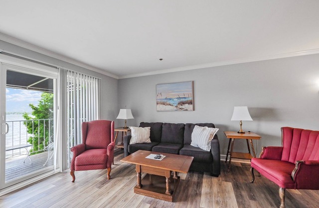 Private Balcony Above Lake Charlevoix | Cozy Up & Unwind | Fireplace |