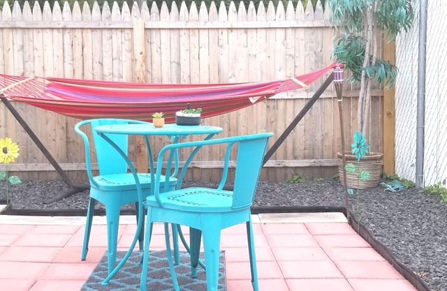 PRIVATE ENTRANCE AND PATIO WITH 60"TV