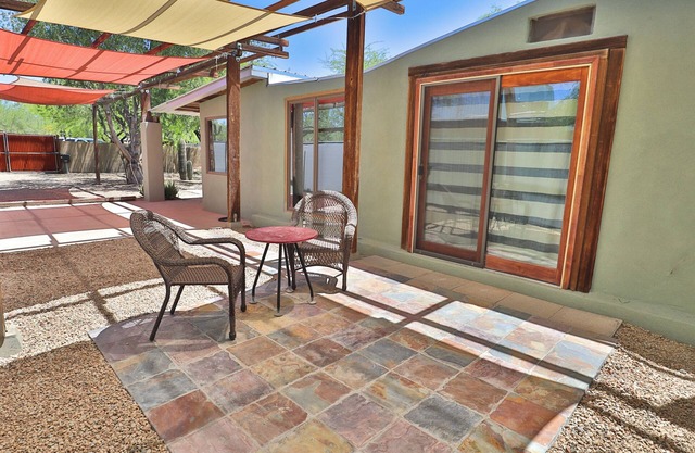 Private gated casita in a park like setting in the middle of town