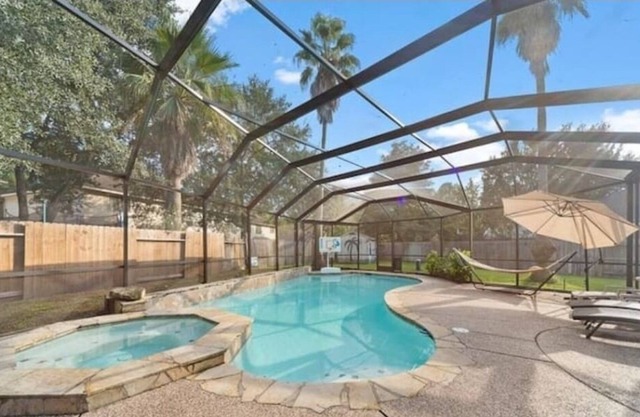 Private luxury heated pool enclosure