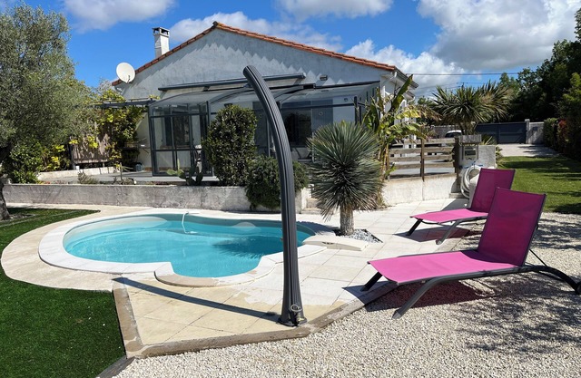 Private swimming pool, private pétanque court. Fully enclosed grounds.