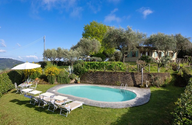 Private Villa with WIFI, private pool, TV, patio, pets allowed, panoramic view, close to Viareggio