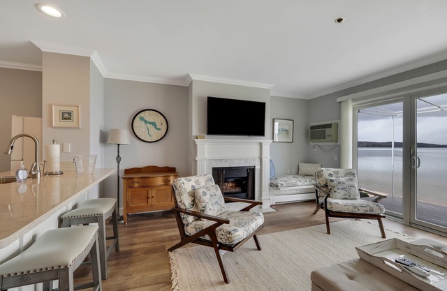 Relax & Unwind | Lake Charlevoix Views | Private Patio + Beach | Fireplace |