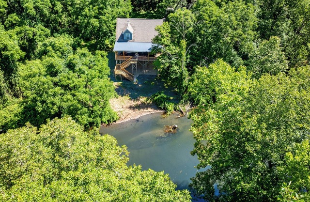 Relaxing beach on river, near Western Carolina University