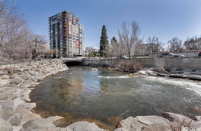 Reno 1 Bedroom, corner view condo, on the Truckee River Walk, bike, theater.