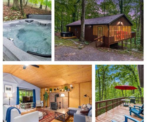 River Cabin w Great Views, Screened Porch & Fire Pit