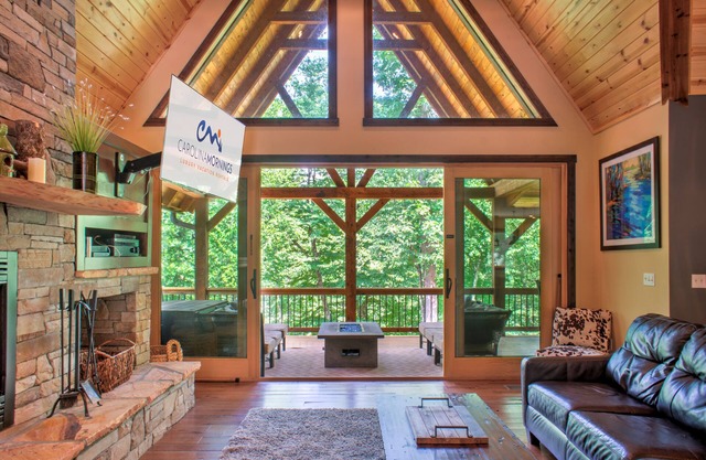Riverfront Luxury Lodge w/Hot Tub + Biltmore Pass | Pet-Friendly Paradise