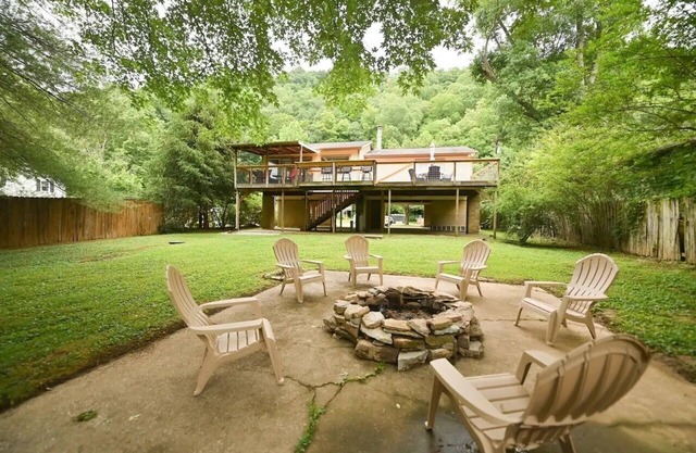 Riverside Roost -bourbon themed waterfront home