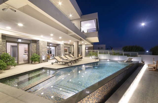 Sea-front luxury contemporary villa with infinity pool & spa, 10 bedrooms