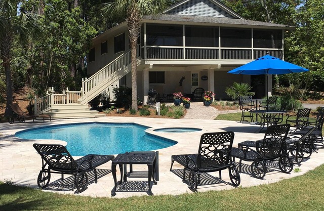 Sea Pines, 2nd Row, 4BR, Private Pool & Spa, Beach Walk