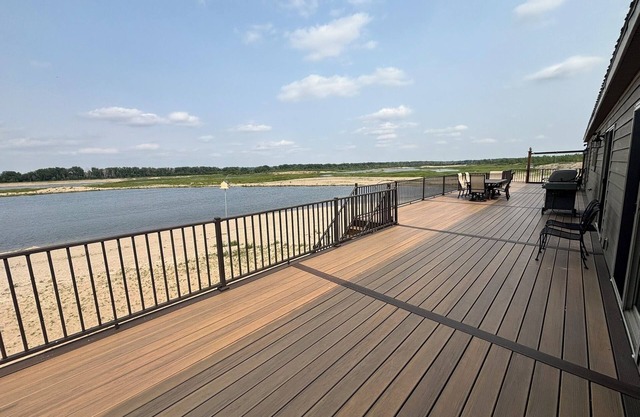 Secluded Elkhorn River Retreat. Full sized home overlooking 250+ acre lake.