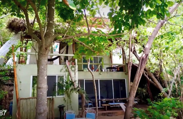 Secret virgin front bay pool house and tree casita