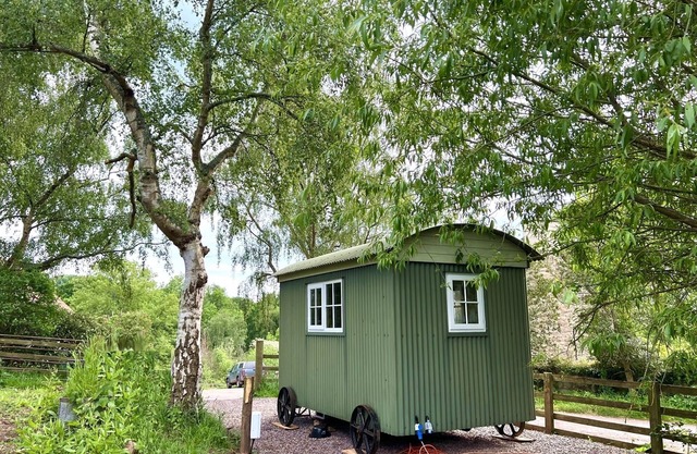 Shepherds Hut in peaceful south Wales farmland with spectacular mountain views