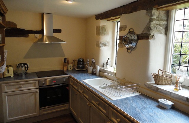 Small converted barn in peaceful village setting.