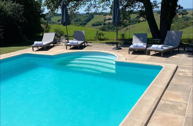 Spacious gite with large heated private swimming pool and new hot tub for 25!