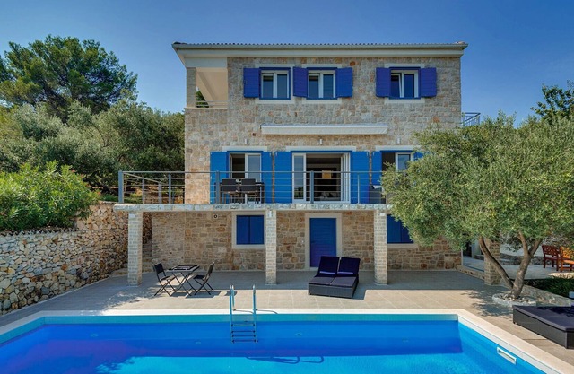 Stone Villa Marceline, in Dalmatia,with a Pool