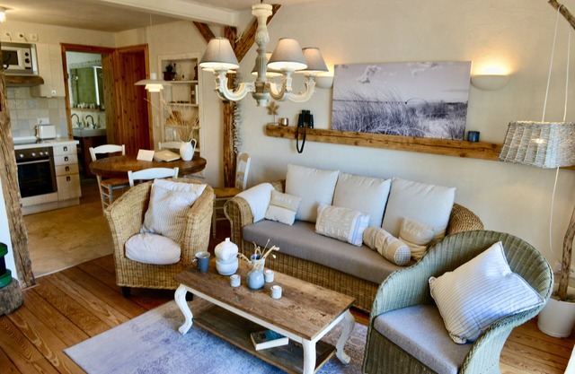 Strandhaus-Fehmarn, sun deck, living by the sea, beach and garden