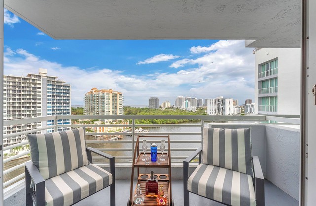 STUNNING INTRACOSTAL and OCEAN VIEWS from private balcony. A short walk to beach