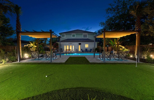 Stylish Beach Home with Heated Pool & Relaxing Yard