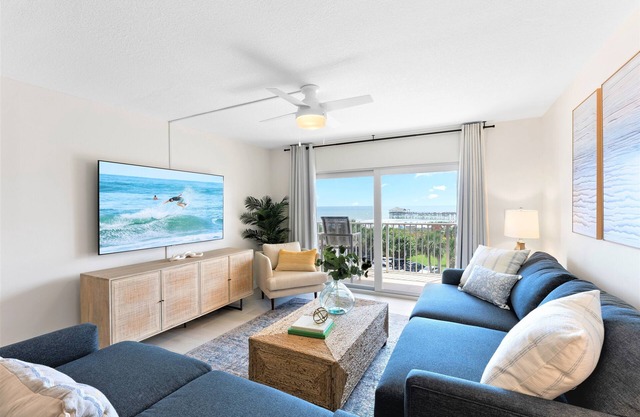 Stylish Coastal Penthouse | Oceanfront Views | Heated Pool | Steps to the Pier