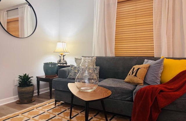 Stylish Stay in the Heart of Decatur King Bed + Modern Touches