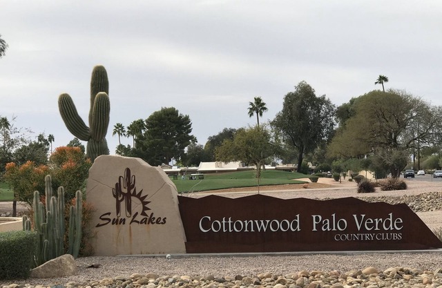 Sun Lakes Resort , 3 Bed, 3 Bath in Cottonwood CC. Back patio on the golf course