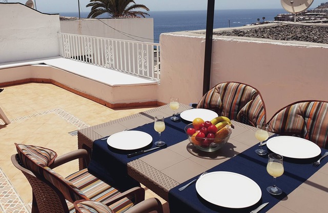 Sunset terrace with ocean views and pool access!