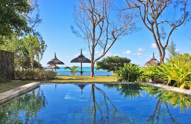 Superb waterfront villa with private pool, house staff