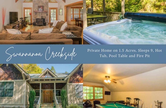 Swannanoa Creekside~$375 Free Activities Daily