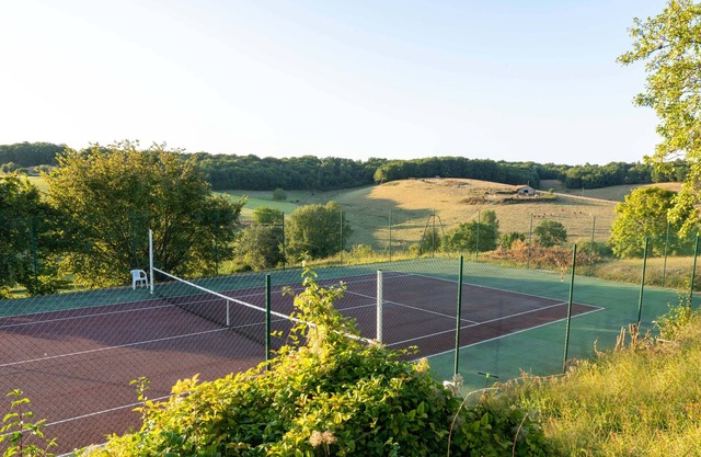 Tennis court and pool, and amazing views.