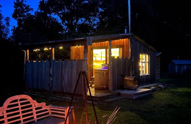 The Dell with wood fired hot tub at Moat Island