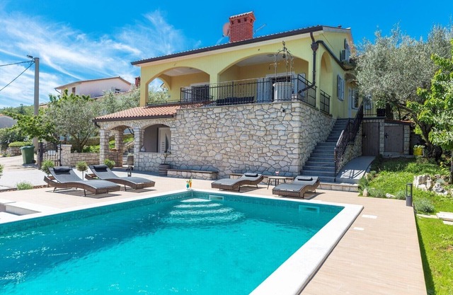 The new holiday home with modern furnishings and a beautiful view of the sea