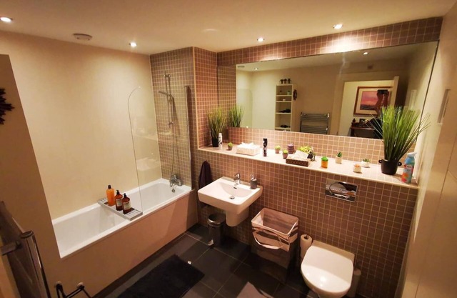 This stylish place to stay is perfect for families with a huge living space and big bedrooms