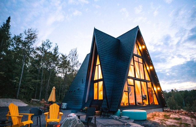 Timber A-Frame Cabin on French River