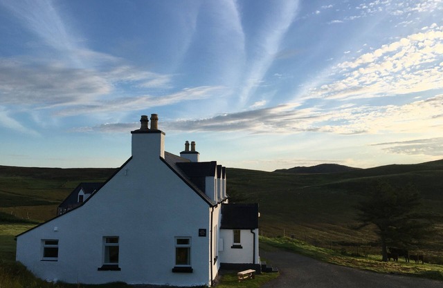 Traditional Croft House, modern interior, in stunning landscape, near the coast.