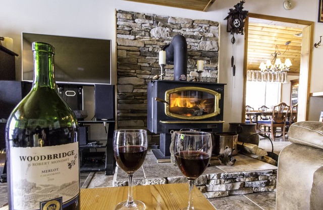 Tranquil Mountain Getaway. Warm, Cozy Cabin w/ Fireplace and Snowy Vistas.