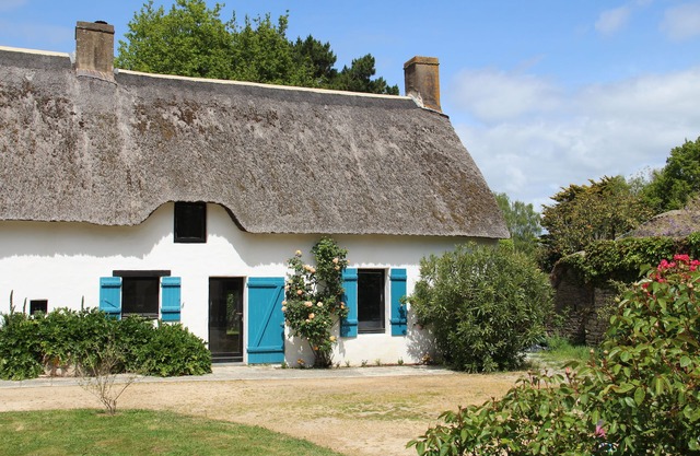Typical cottage between land and sea